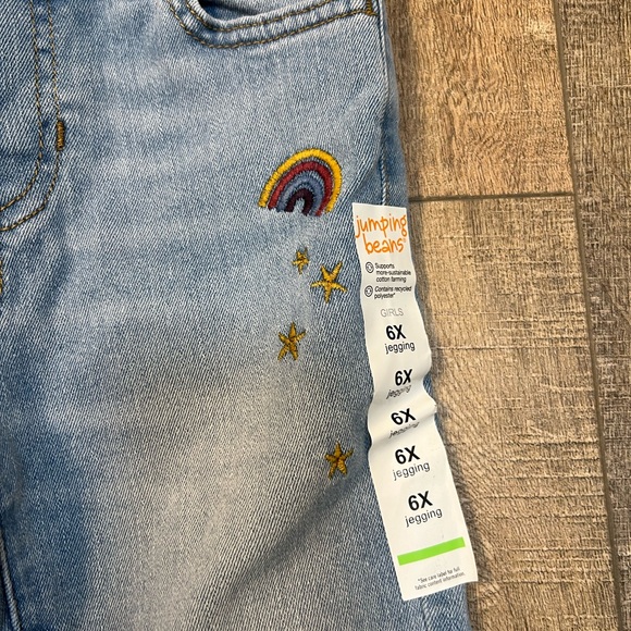 Girls Jumping beans Jeggings size 6x “fun icon embroidery” - Picture 4 of 7